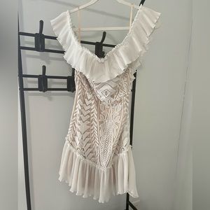 Lace ruffle dress